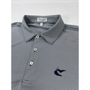 PETER MILLAR Summer Comfort Polo Mens XL Navy Blue Striped Preppy Golf Shirt